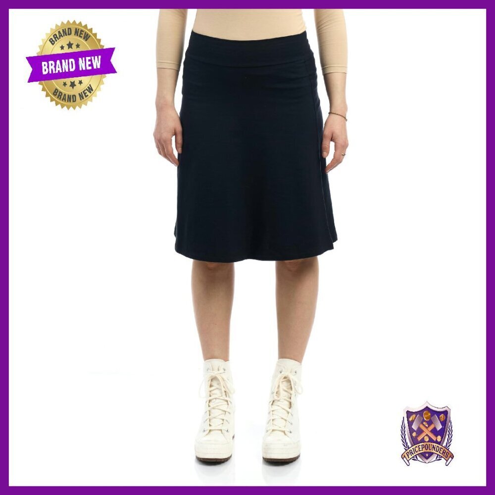 Cotton A-Line Skirt Knee-Length Pull-On Modest Flare